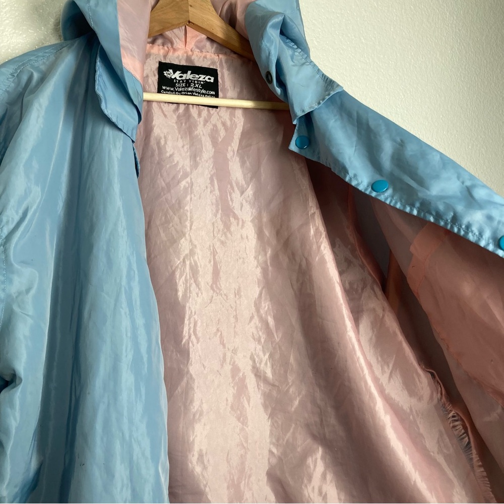 Valeza Streetwear Anime Jacket XXL Blue Pink Windbreaker Hooded Japanese - Picture 11 of 16